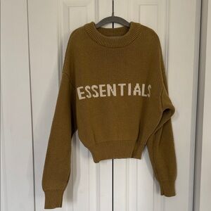 Kids ESSENTIALS Tan Crew Neck Sweater